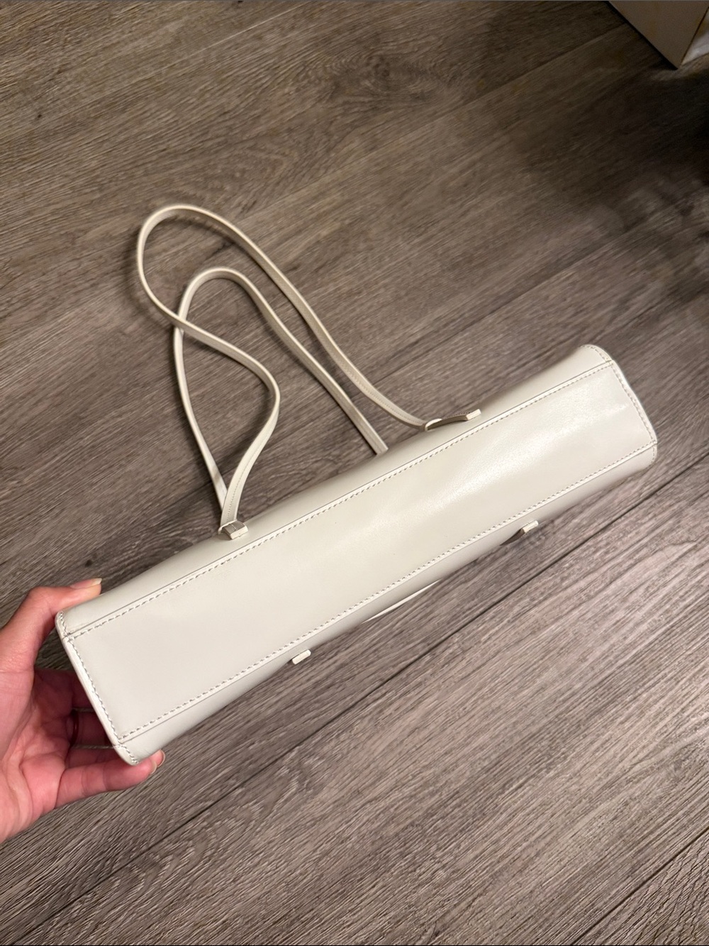 LIKE NEW REFORMATION Elena Shoulder Bag, White Leather - Picture 9 of 13